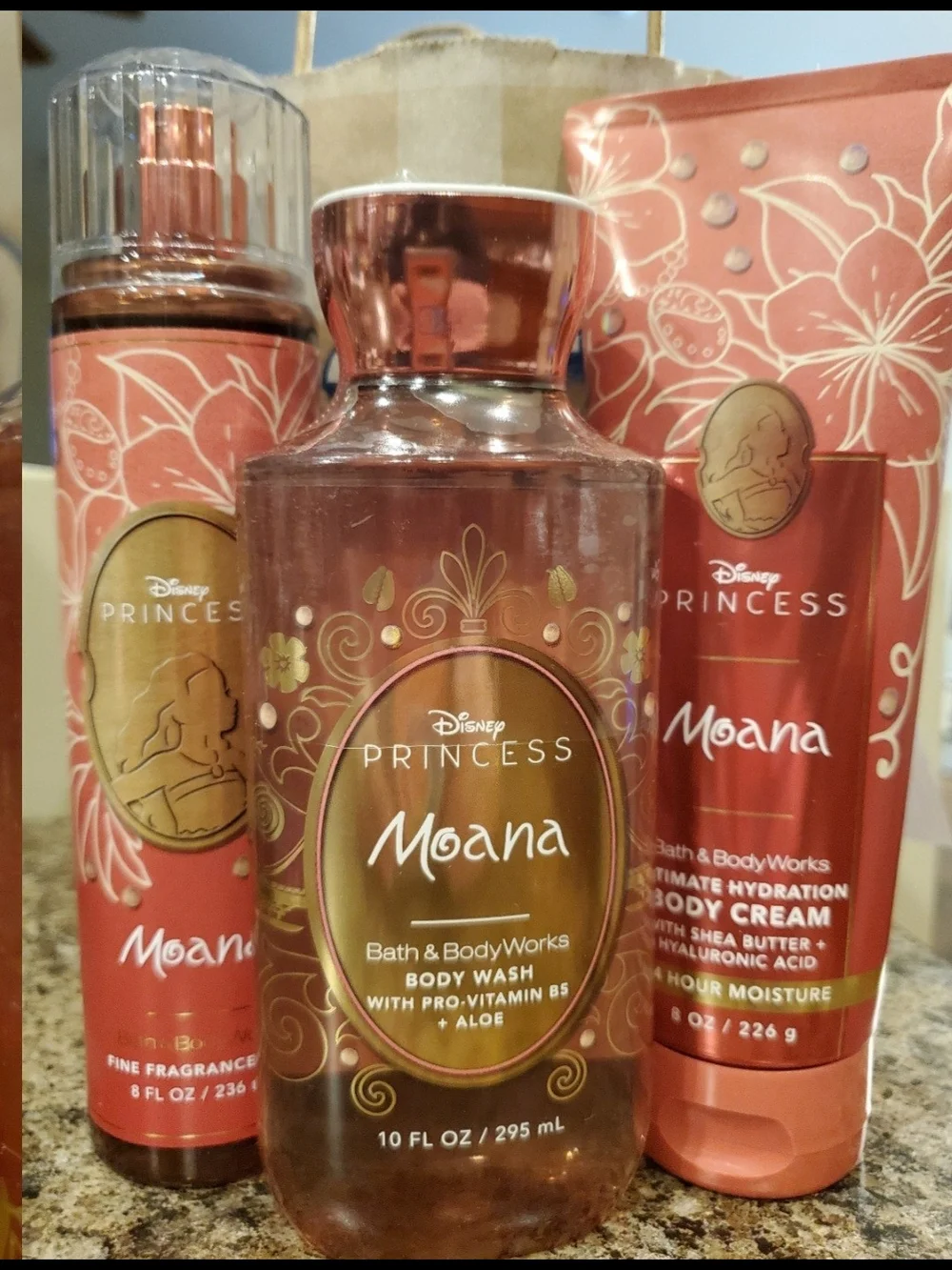 Bath & Body Works Moana Rose Gold & Coral Body Wash & Cream Duo